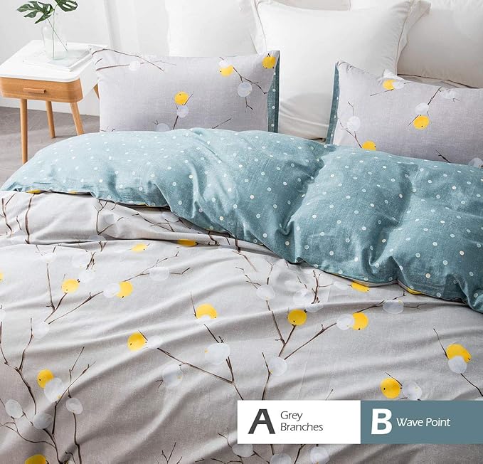 SLEEPBELLA Duvet Cover Queen, 600 Thread Count Cotton Grey Branch - Image 3