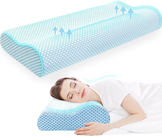 CloudBliss Memory Foam Pillow, Ergonomic Neck Contour Cervical Pillow by CloudBliss