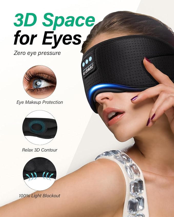 LC-dolida Sleep Headphones, Sleep Mask - Image 2