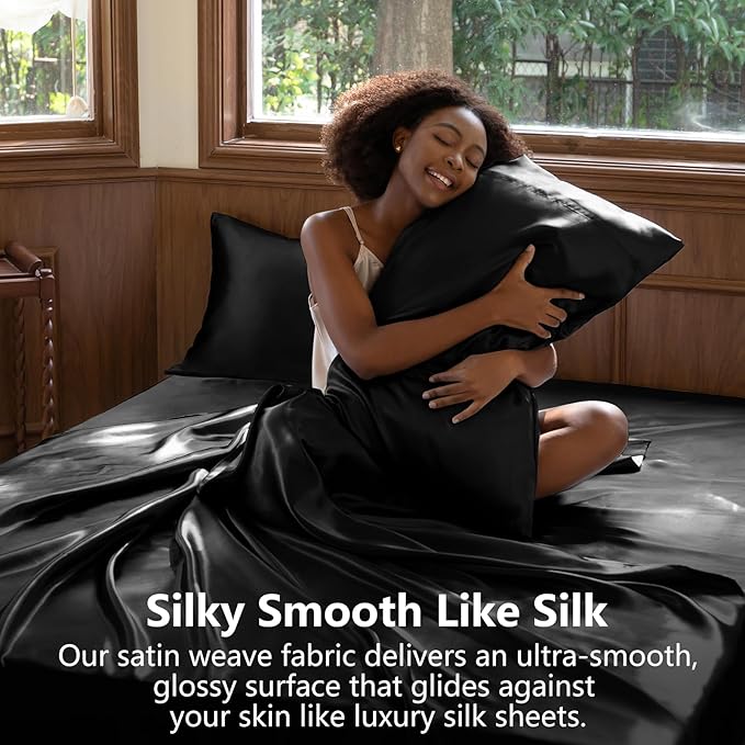 CozyLux Satin Sheets Full Size Sheets - Image 4