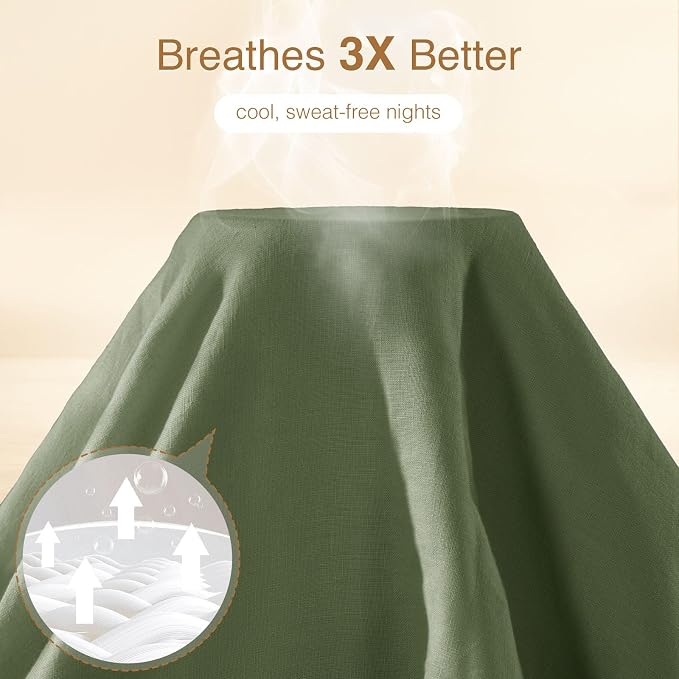 SONORO KATE 100% French Linen Duvet Cover Queen Size, Soft Breathable - Image 3