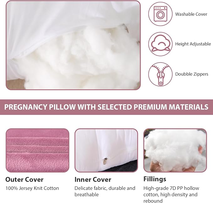 Victostar Pregnancy Pillow, 57 inches U Shaped Maternity Pillow - Image 3