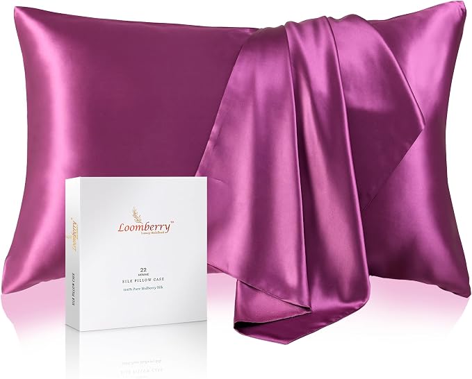 100% Pure Mulberry Silk Pillowcase by LOOMBERRY