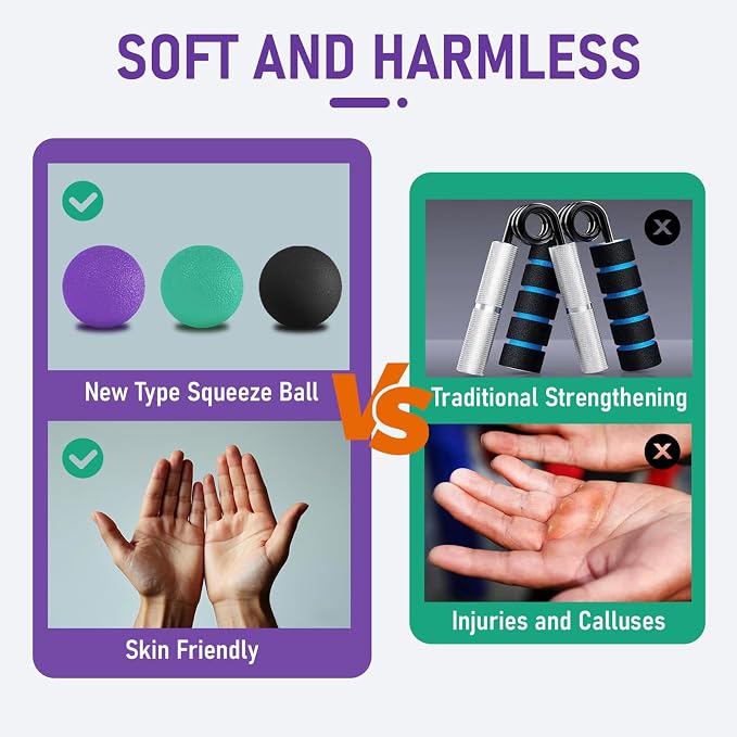 3 Pack Stress Balls for Adults, Squeeze Balls for Hand Therapy, Hand - Image 3