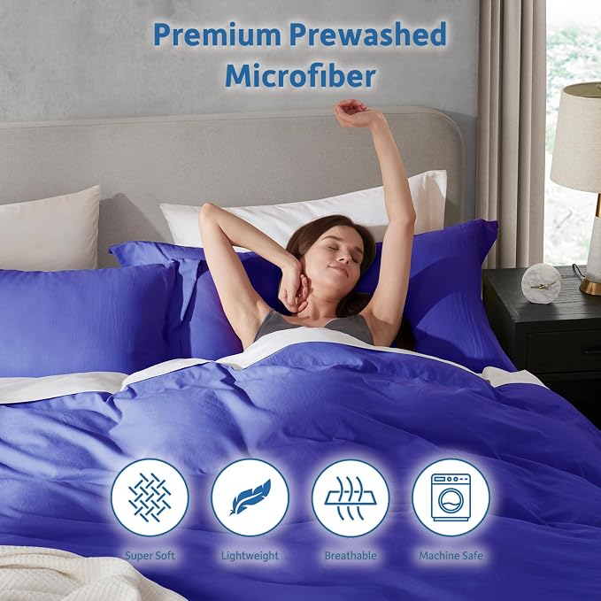 Nestl Royal Blue California King Duvet Cover Sets - Image 6