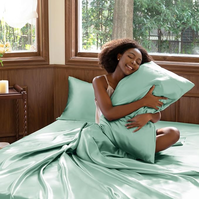 CozyLux Satin Sheets King Size Sheet Set - Image 7
