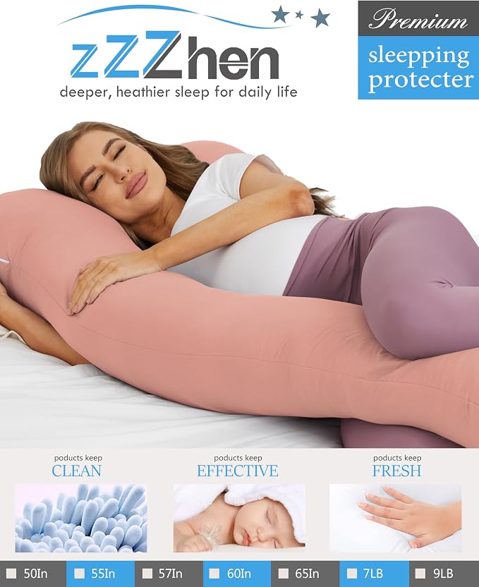 ZZZhen Pregnancy Pillow for Sleeping, U Shaped Maternity Pillow - Image 2