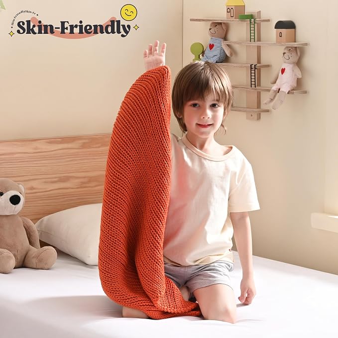 Guohaoi Knitted Weighted Lap Pad No Beads Cooling Weighted Blanket Kids - Image 2