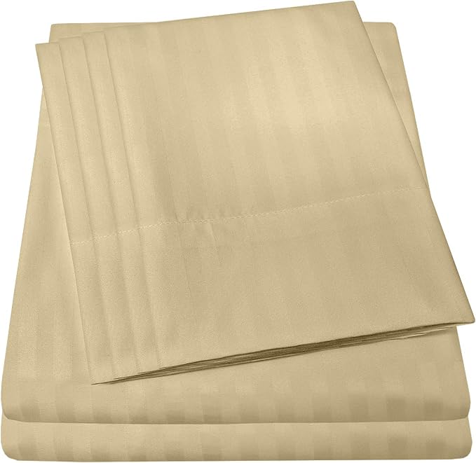 Dobby Stripe Queen Sheets by SweetHomeCollection