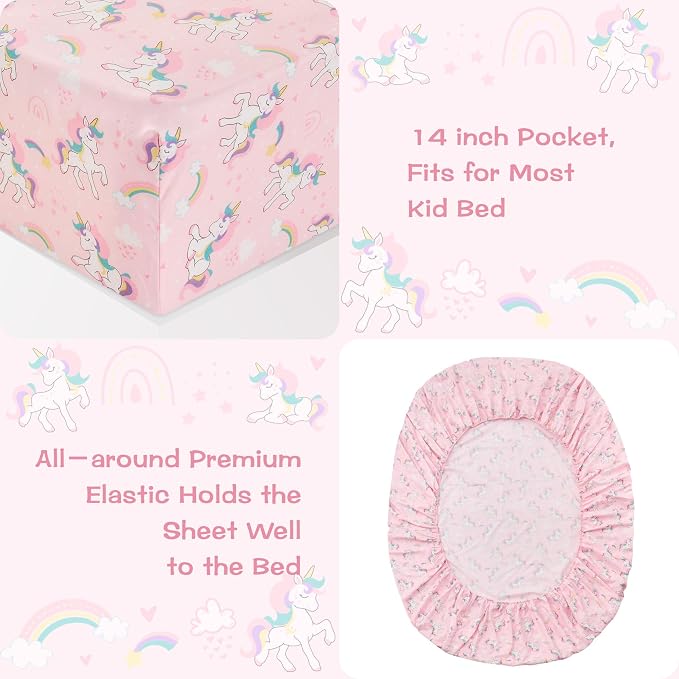 lasoftan Kids Sheet Set Twin Size 3 Pcs, Girls Sheet Set - Image 5