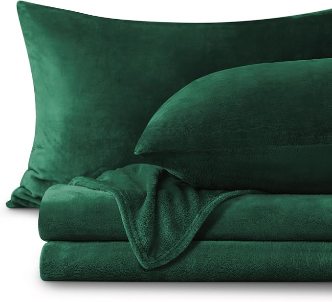 BEDELITE Flannel Sheets Twin Size Dark Green by BEDELITE