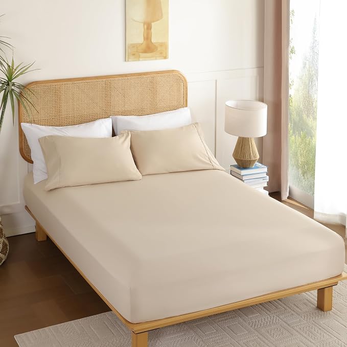 Twin Sheet Set 3 Piece, Wrinkle Free, Oeko-Tex Certified Bedsheets，Cream - Image 7