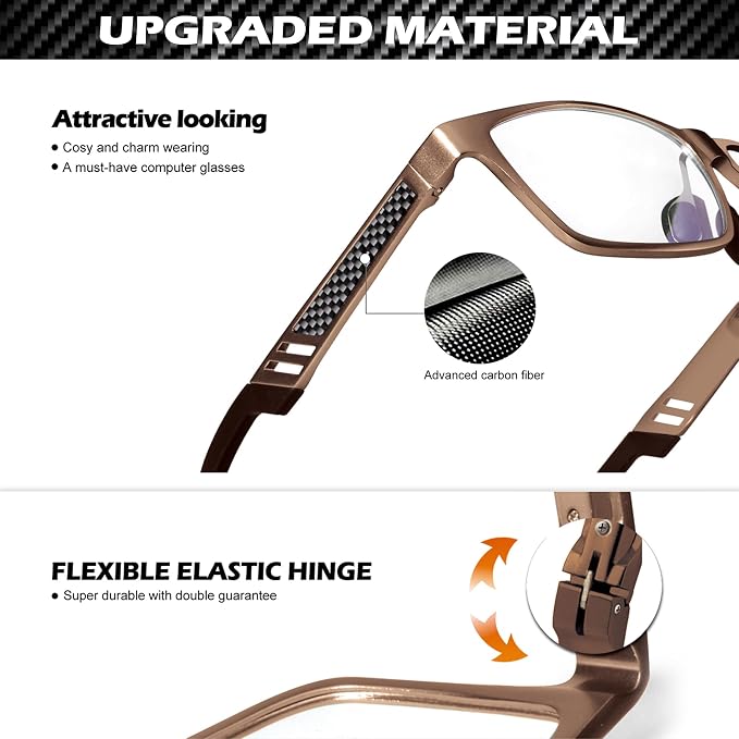 ANYLUV Blue Light Blocking Glasses Men Computer Gaming Glasses Lightweight - Image 3