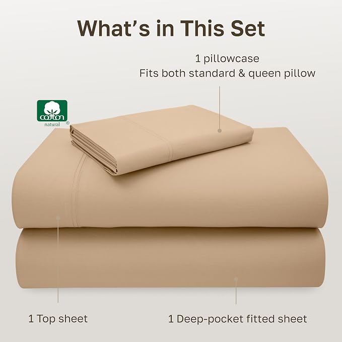 California Design Den Twin Bed Sheets 100% Cotton Sateen, 600 Thread Count - Image 4