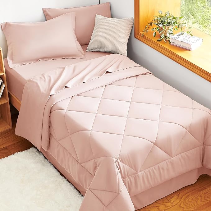 CozyLux Twin XL Comforter Set Blush Pink - Image 5