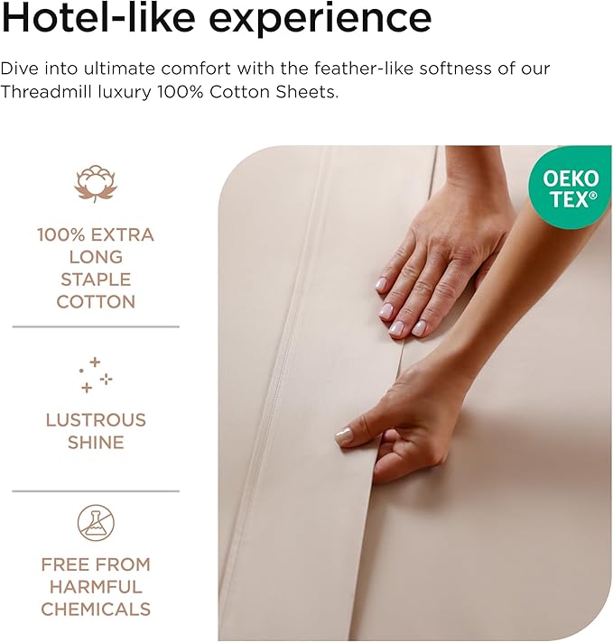Threadmill Luxury 800 Thread Count King 100% Cotton Sheets - Image 3