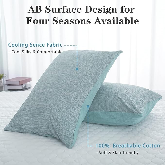 CHOSHOME Cooling Pillow Cases Zipper Pillow Covers Q-Max > 0.45 Zippered - Image 2