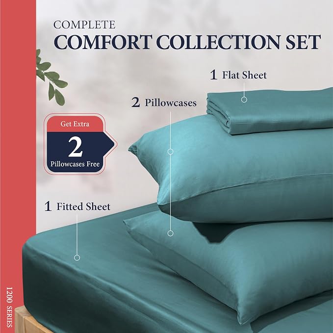 100% Egyptian Cotton Queen Size Sheets Set - Image 3