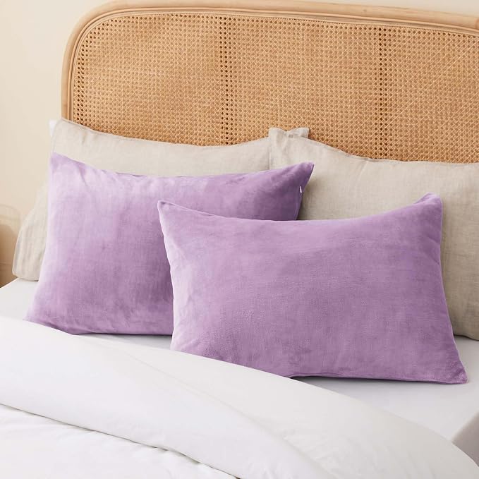 BEDELITE Flannel Pillow Cases Queen Size Set of 2, Super Soft Fleece Pillowcases - Image 8