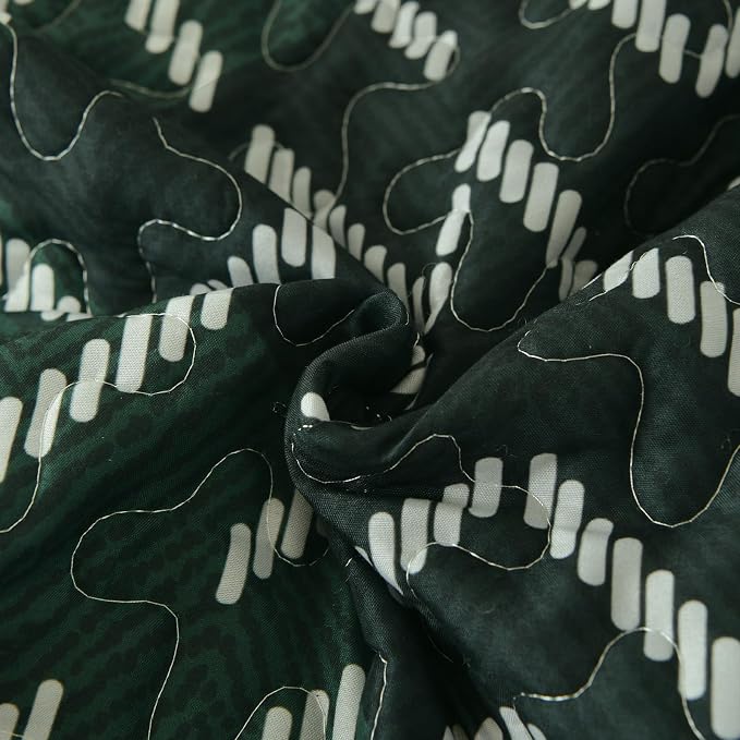 Dintszyayue Green Boho Quilt Set King Size, 3 Piece Aztec Texture Bedspread - Image 7