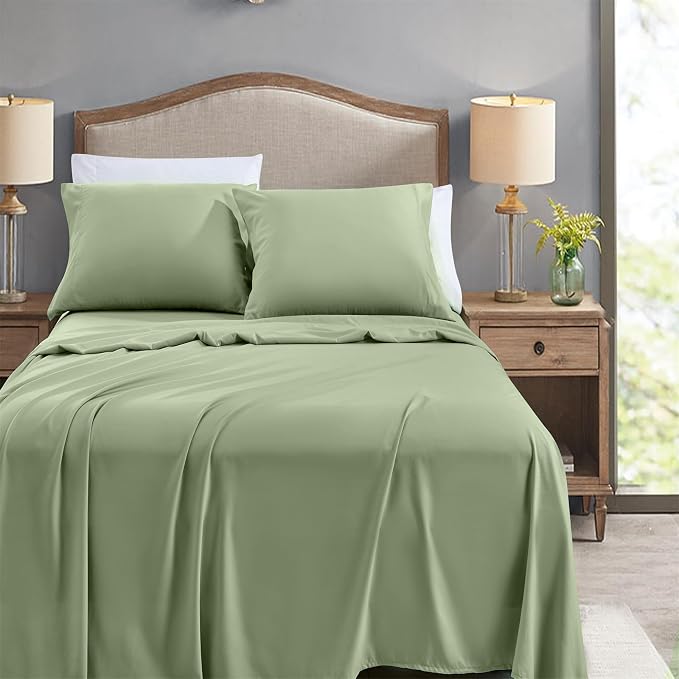 FreshCulture King Flat Sheets Only, Soft Microfiber Bedding Sheets - Image 2