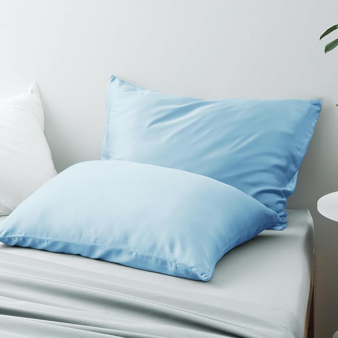 Bamboo Viscose Zippered Pillow Cases Queen Size Set of 2, 400 Thread Count - Image 5