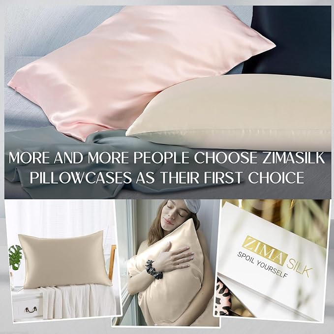 ZIMASILK 100% Pure Mulberry Silk Pillowcase 2 Pack, Soft and Smooth, Both Sides - Image 6