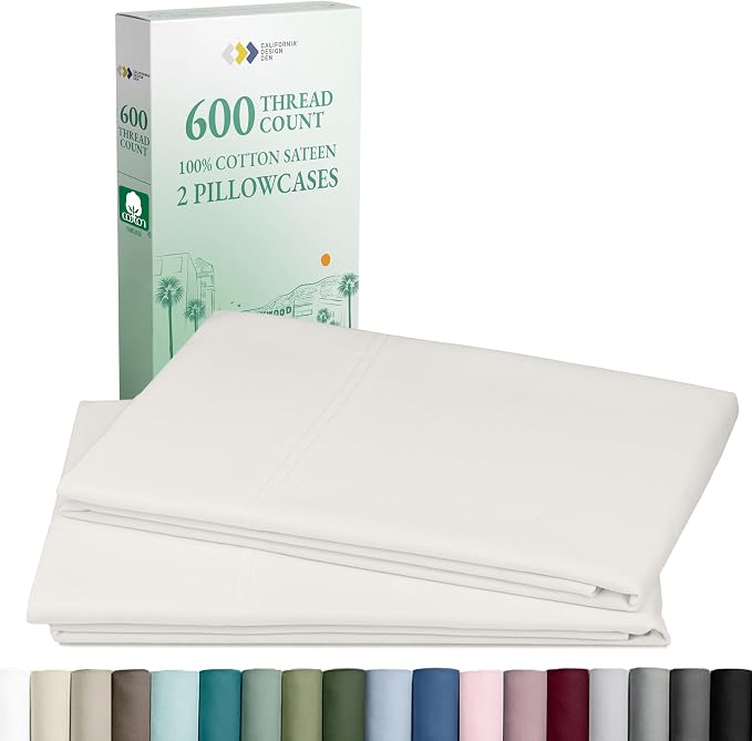 California Design Den Luxuriously Soft 100% Cotton Pillowcases Queen Size Set by CaliforniaDesignDen