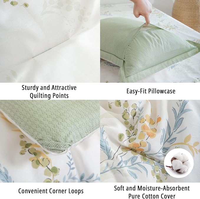 LEMIROE White Cotton Comforter Queen Size 3Pcs - Image 5