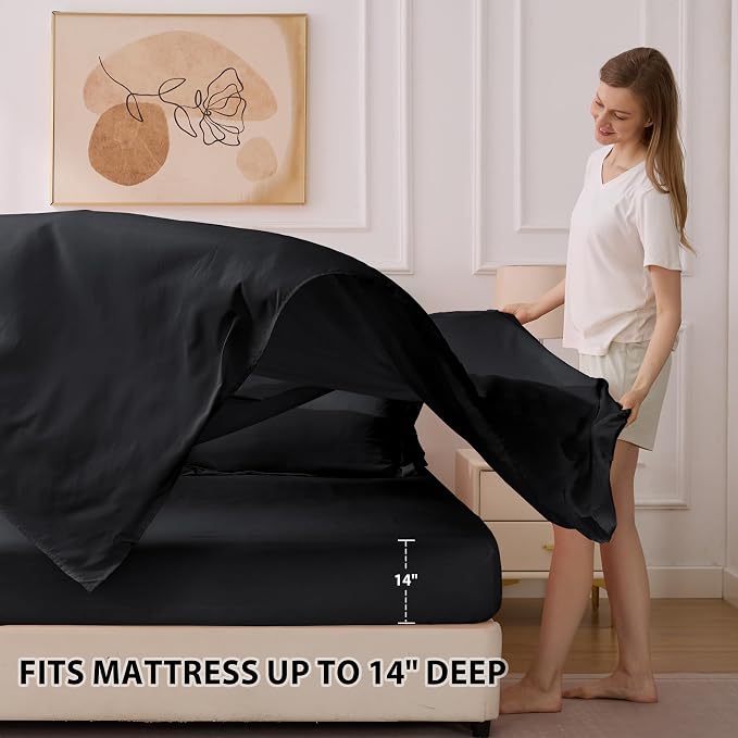 Queen Comforter Set Black - Image 7