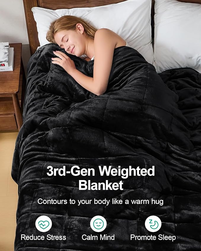 Super Fuzzy Soft Sherpa Fleece Weighted Blanket, 12 lbs Dual Sided Fluffy Heavy - Image 2