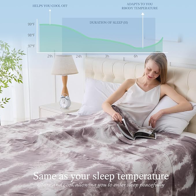 Cooling Blanket Throw Size for Hot Sleepers Ultra Lightweight & Breathable - Image 3