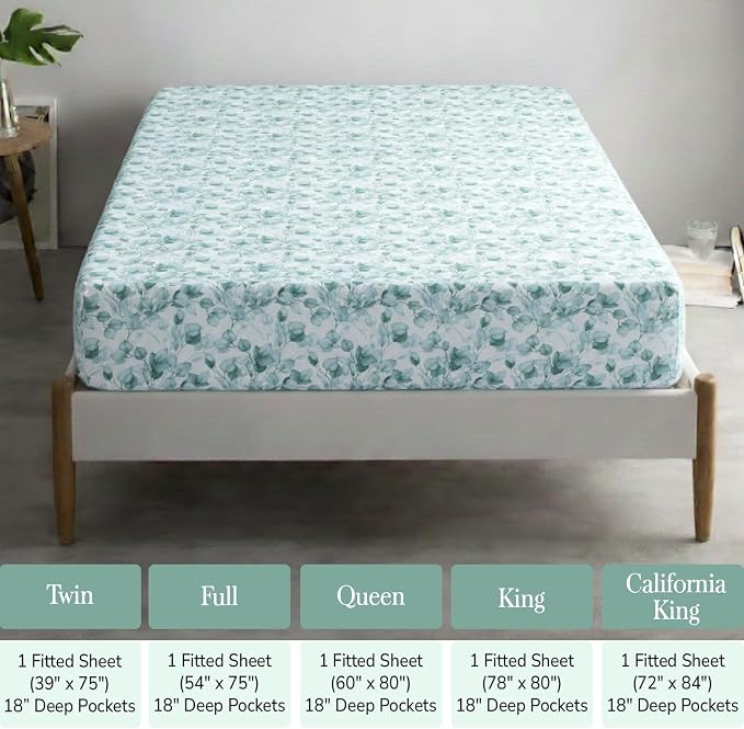Feather & Stitch 1 Piece Fitted Sheet Full Size, 100% Cotton Damask Sateen - Image 6