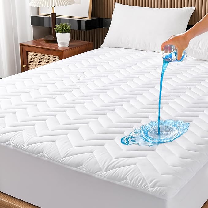 King Size Waterproof Mattress Protector Quilted, Breathable Ultra-Soft Filling by Unilibra
