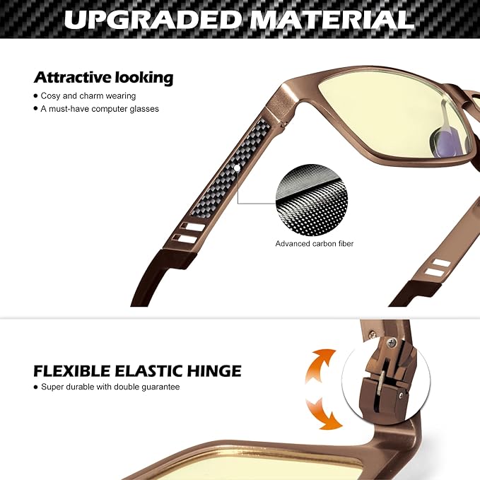 ANYLUV Blue Light Blocking Glasses Men Computer Gaming Glasses Lightweight - Image 3