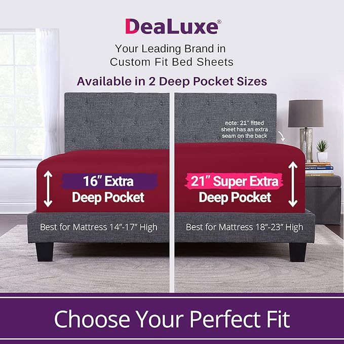 King Fitted Sheet King Size Fitted Sheet Only Deep Pocket – Real 16” Fitted Bed - Image 2
