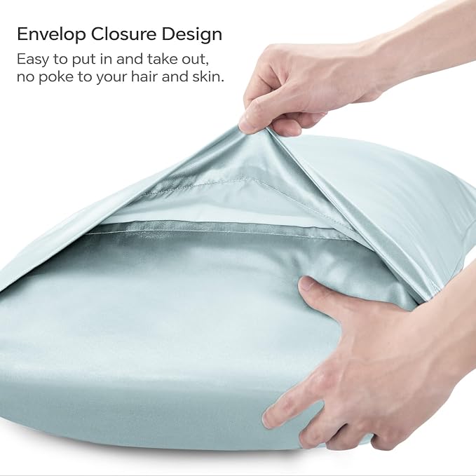 BEDELITE Satin Body Pillow Cover 2 Pack, Super Soft and Cooling Body Pillow - Image 5