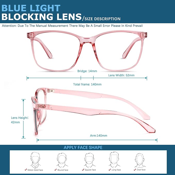 Oilway Blue-Light Blocking Glasses Computer Reading/Gaming/TV/Phones Glasses - Image 3
