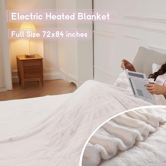 Heated Blanket Electric Blanket Full Size 72''x84'' - Image 2