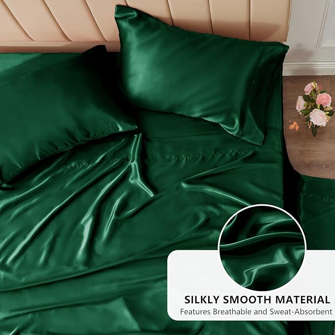 CozyLux Satin Sheets King Size Sheet Set - Image 3