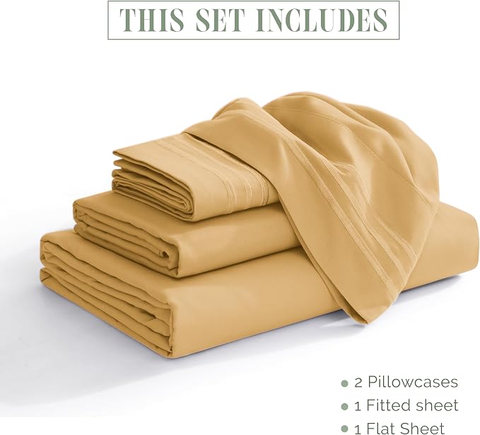 Elegant Comfort Luxurious 1500 Premium Hotel Quality Microfiber 4-Piece Sheet - Image 3