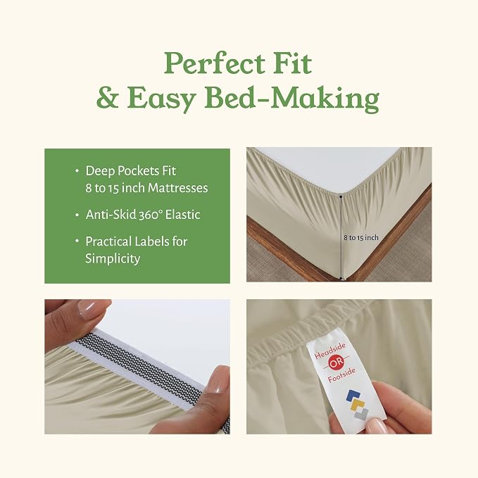 California Design Den Soft 100% Organic Cotton Bed Sheets Full Size Set - Image 6