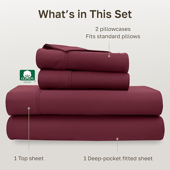 California Design Den Soft 100% Cotton Full Size Bed Sheets Set, 400 Thread - Image 4