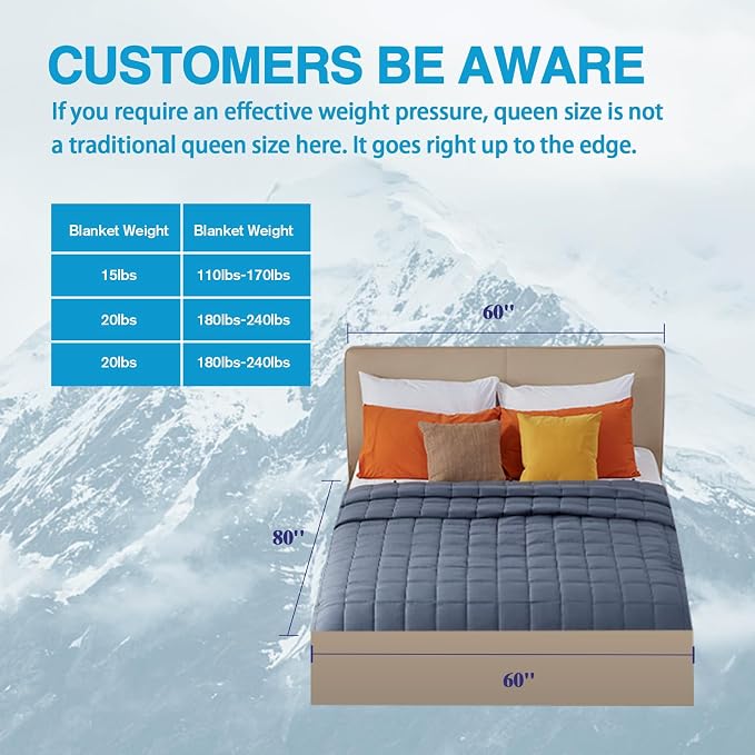 Cooling Weighted Blanket for Adults Twin Size, Breathable Heavy Microfiber - Image 7