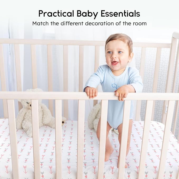 Yoofoss Baby Crib Sheets for Boys Girls, Fitted Crib Sheet 2 Pack for Standard - Image 6