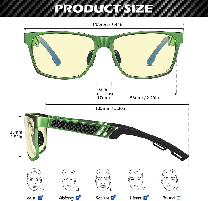 ANYLUV Blue Light Blocking Glasses Men Computer Gaming Glasses Lightweight - Image 6