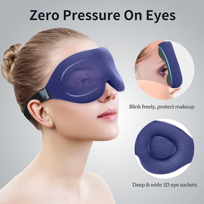 NEWVANGA Sleep Mask for Back and Side Sleeper, Block Out Light, Luxury Sleeping - Image 5