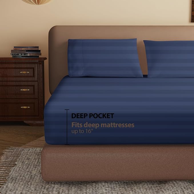 100% Egyptian Cotton Fitted Sheet CK Size, 600 Thread Count, Single Fitted - Image 2