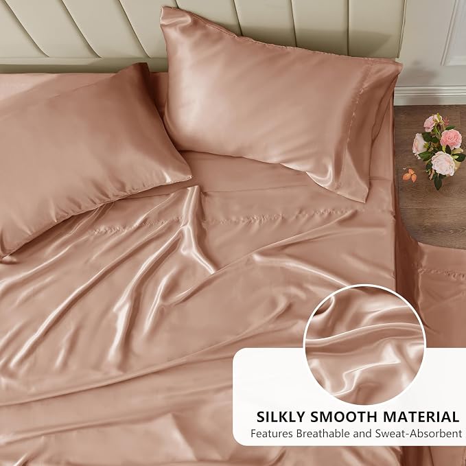 CozyLux Satin Sheets Full Size Sheets - Image 3