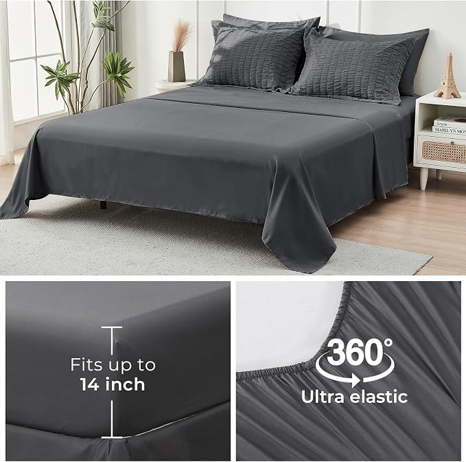 HYMOKEGE Oversized Queen Comforter Set Seersucker 7 Pieces, All Season Luxury - Image 6